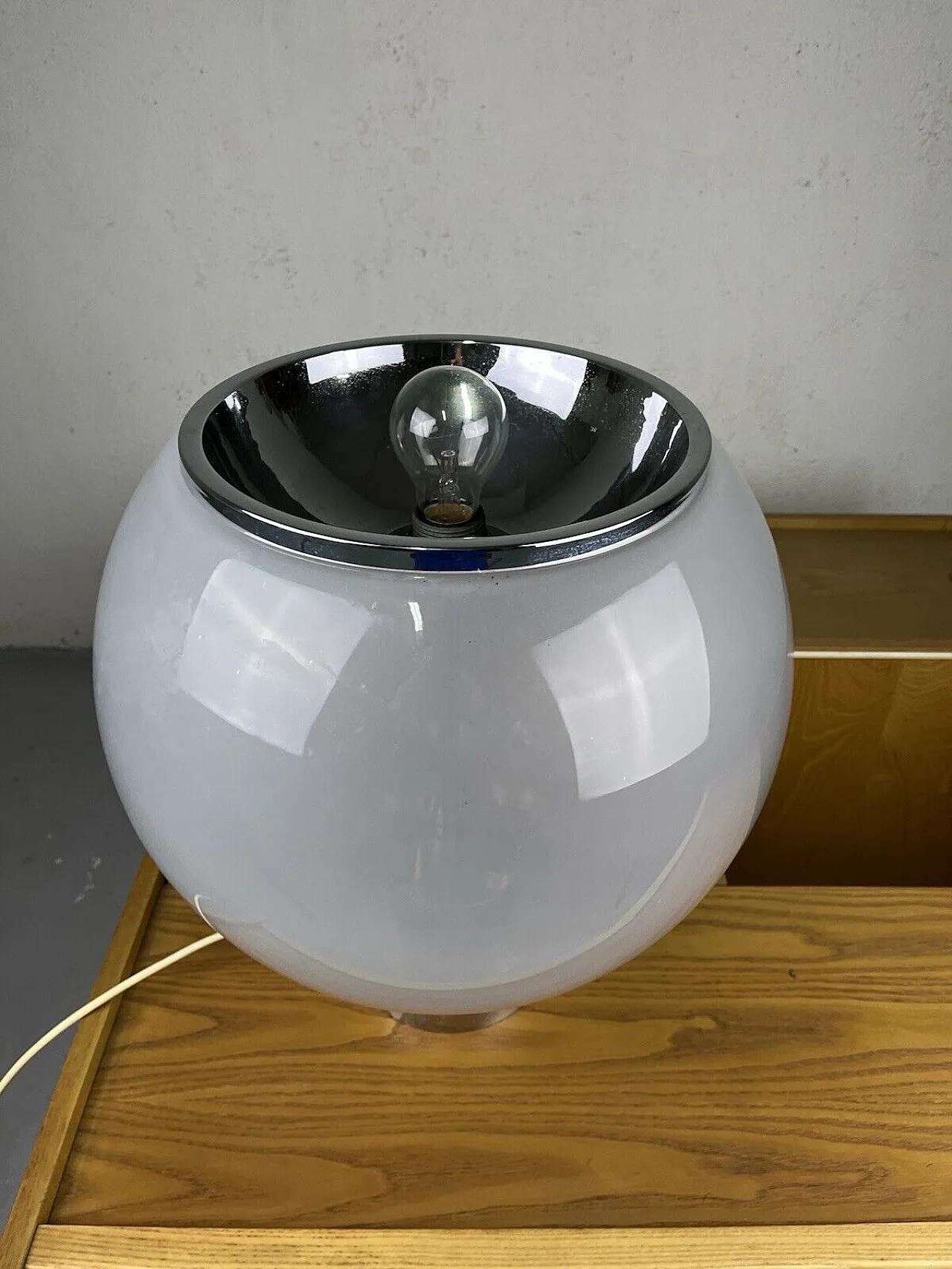 Table lamp in steel and Murano shaded glass, 1970s 10