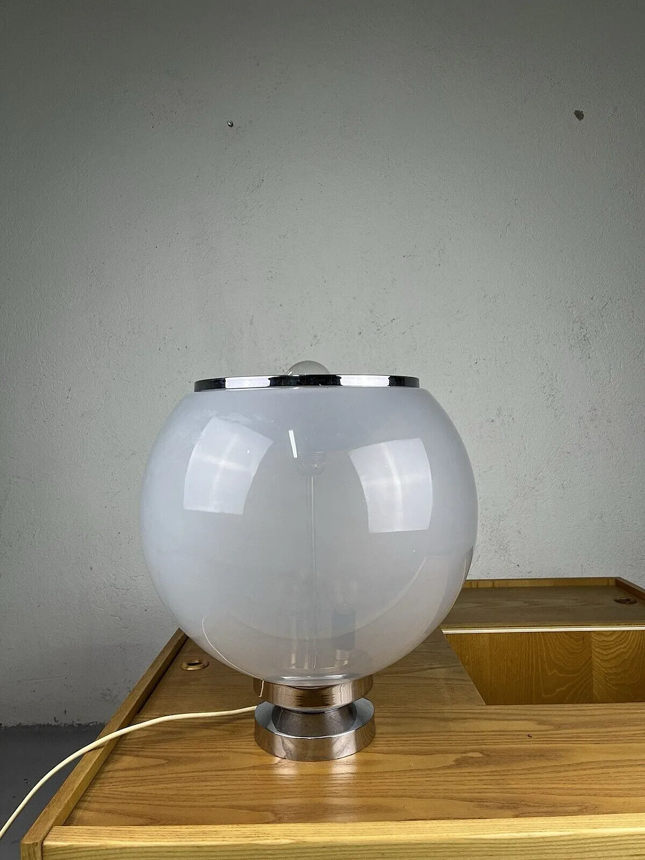 Table lamp in steel and Murano shaded glass, 1970s 11