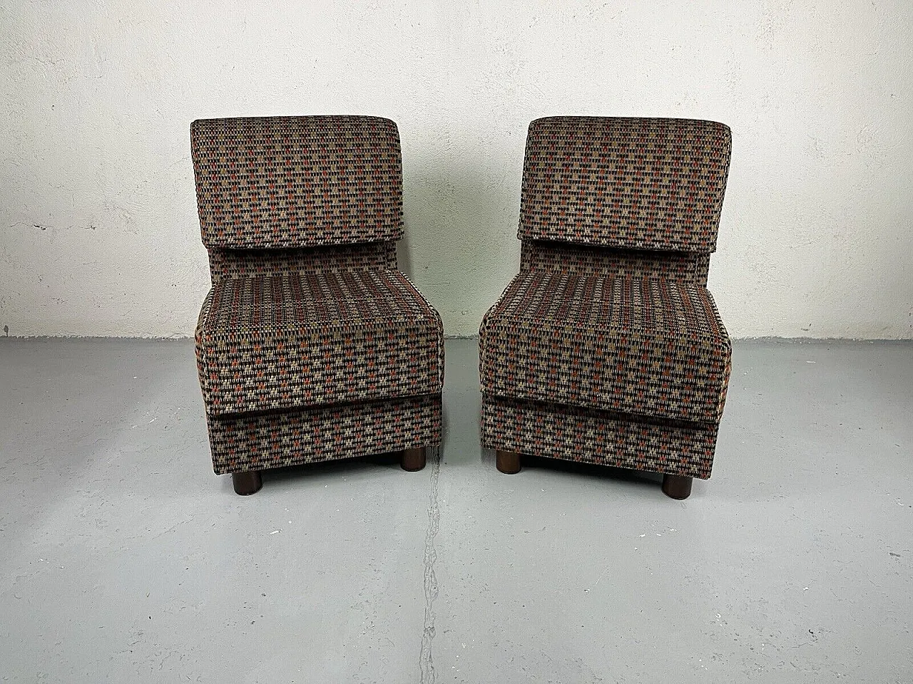 Pair of modular fabric armchairs, 1960s 1