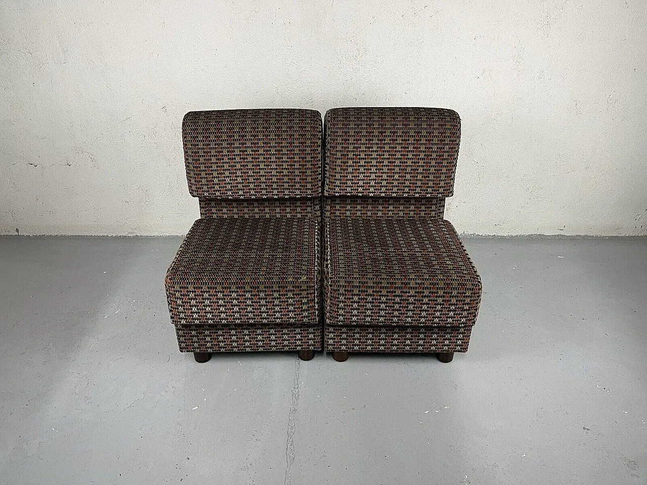 Pair of modular fabric armchairs, 1960s 2