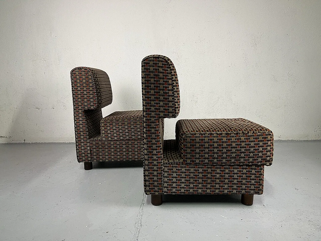 Pair of modular fabric armchairs, 1960s 3