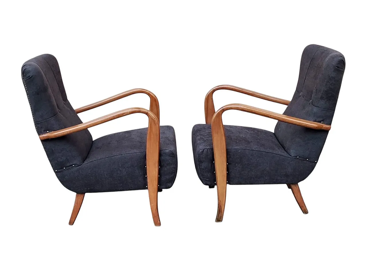 Pair of beech armchairs, 1950s 2