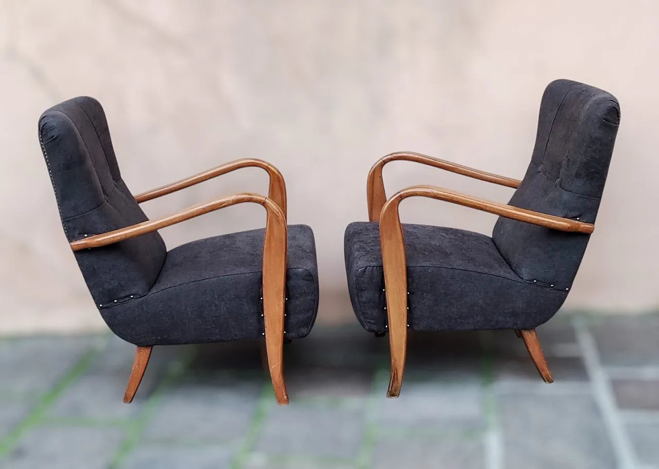 Pair of beech armchairs, 1950s 26