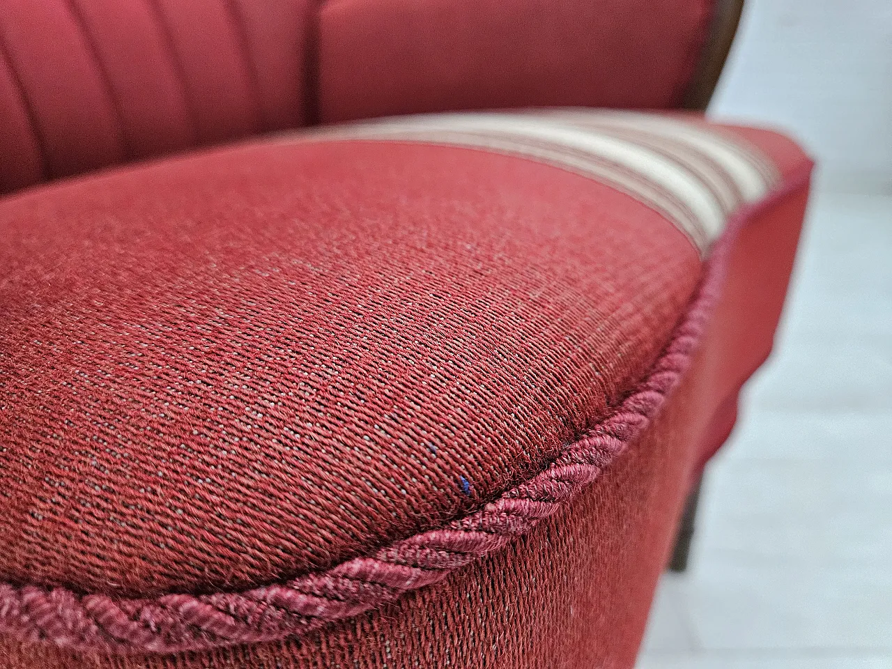 Danish armchair by Alfred Christensen red wool, 1960s 6