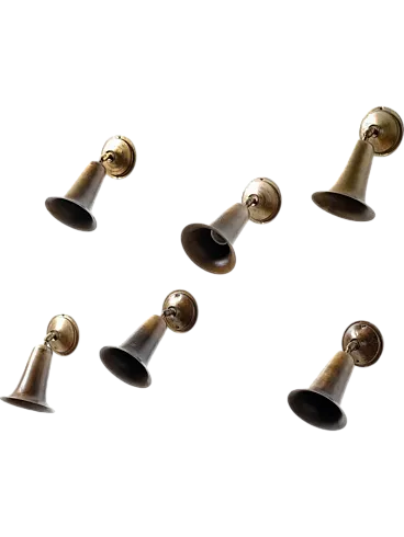 4 Trombetta brass sconces  wall lamps with adjustable heads, 1950s