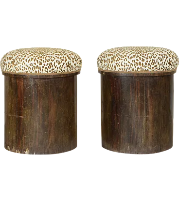 Pair of animalier wood stools, 1930s ca.