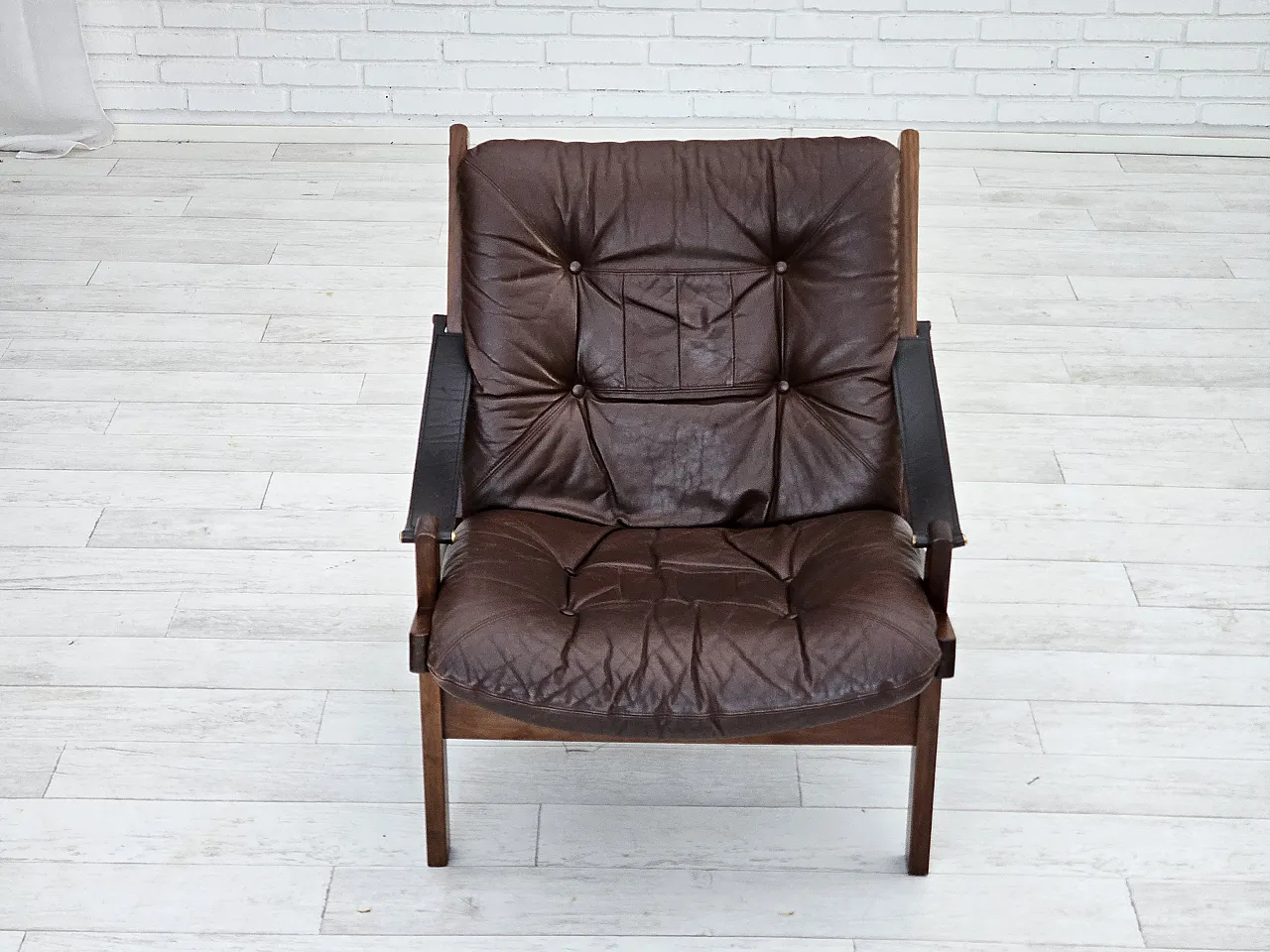 Norwegian chair by Torbjørn Afdal, "Hunter" leather, 70s 6