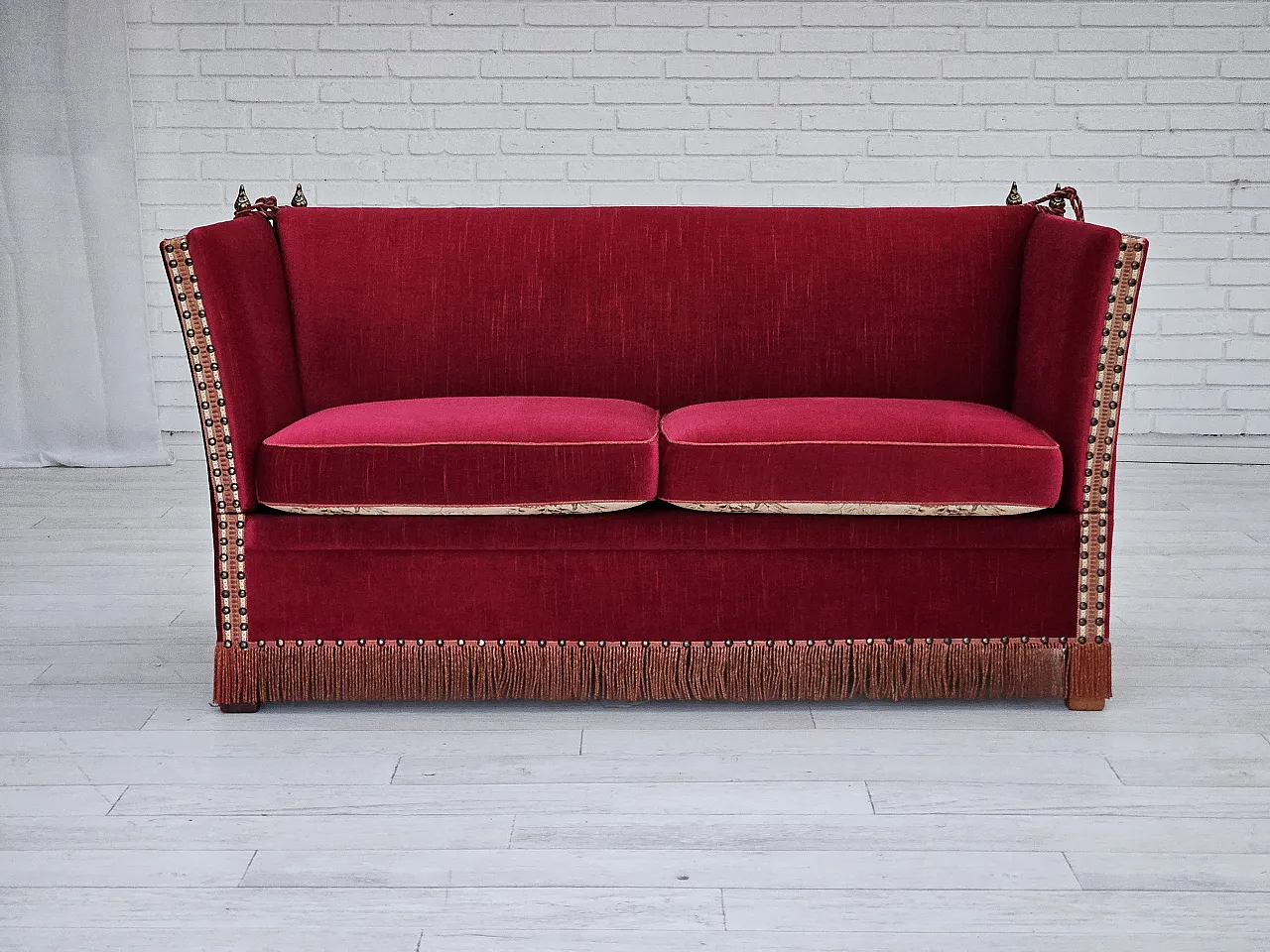 Danish "Spanish" sofa velour, 1970s, 1