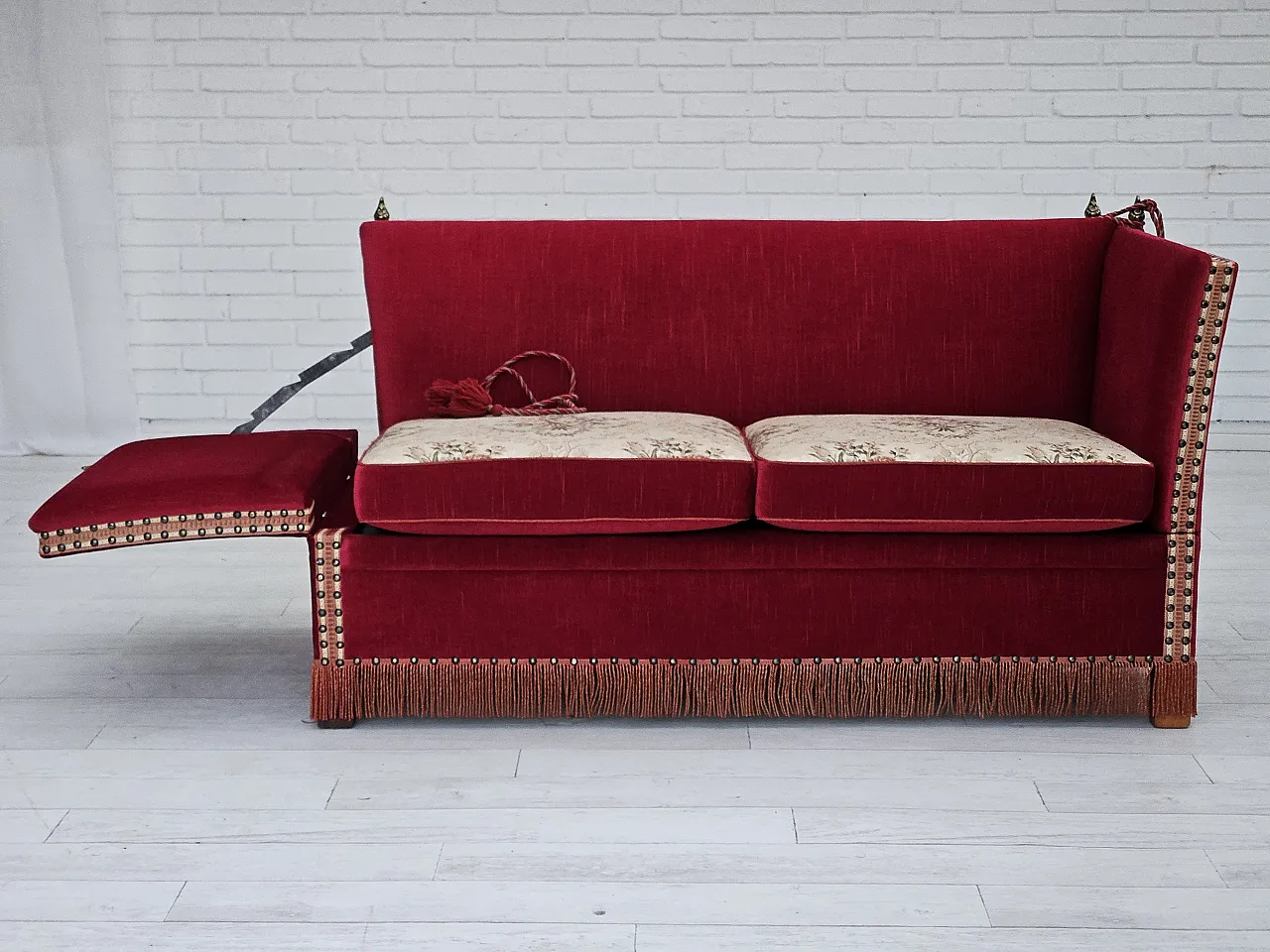 Danish "Spanish" sofa velour, 1970s, 5