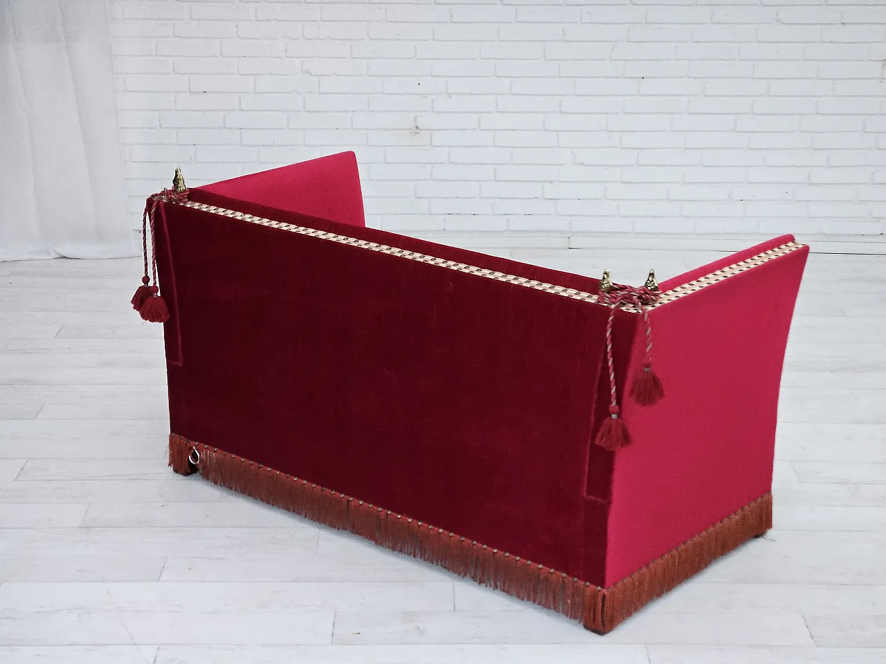 Danish "Spanish" sofa velour, 1970s, 14