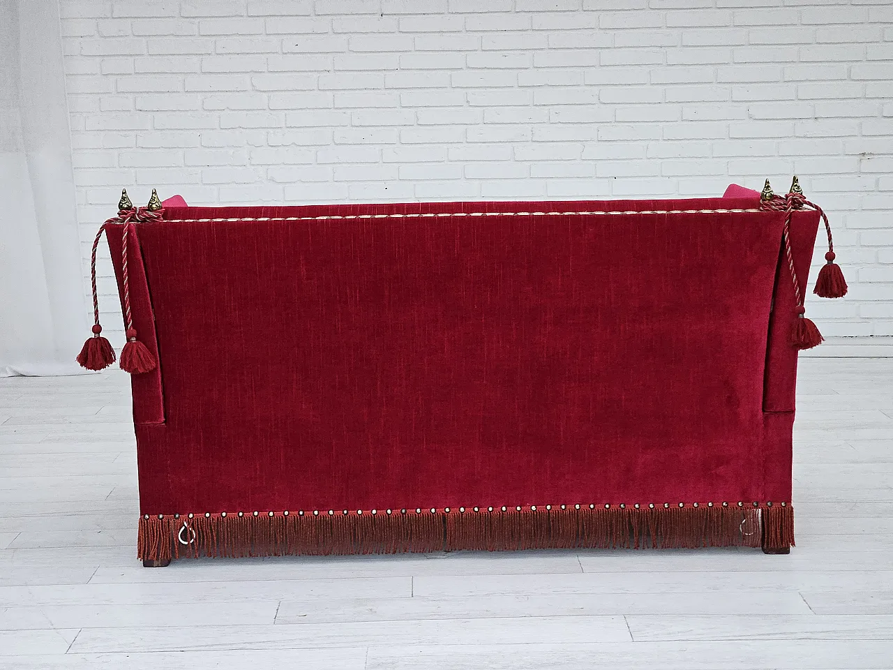 Danish "Spanish" sofa velour, 1970s, 16