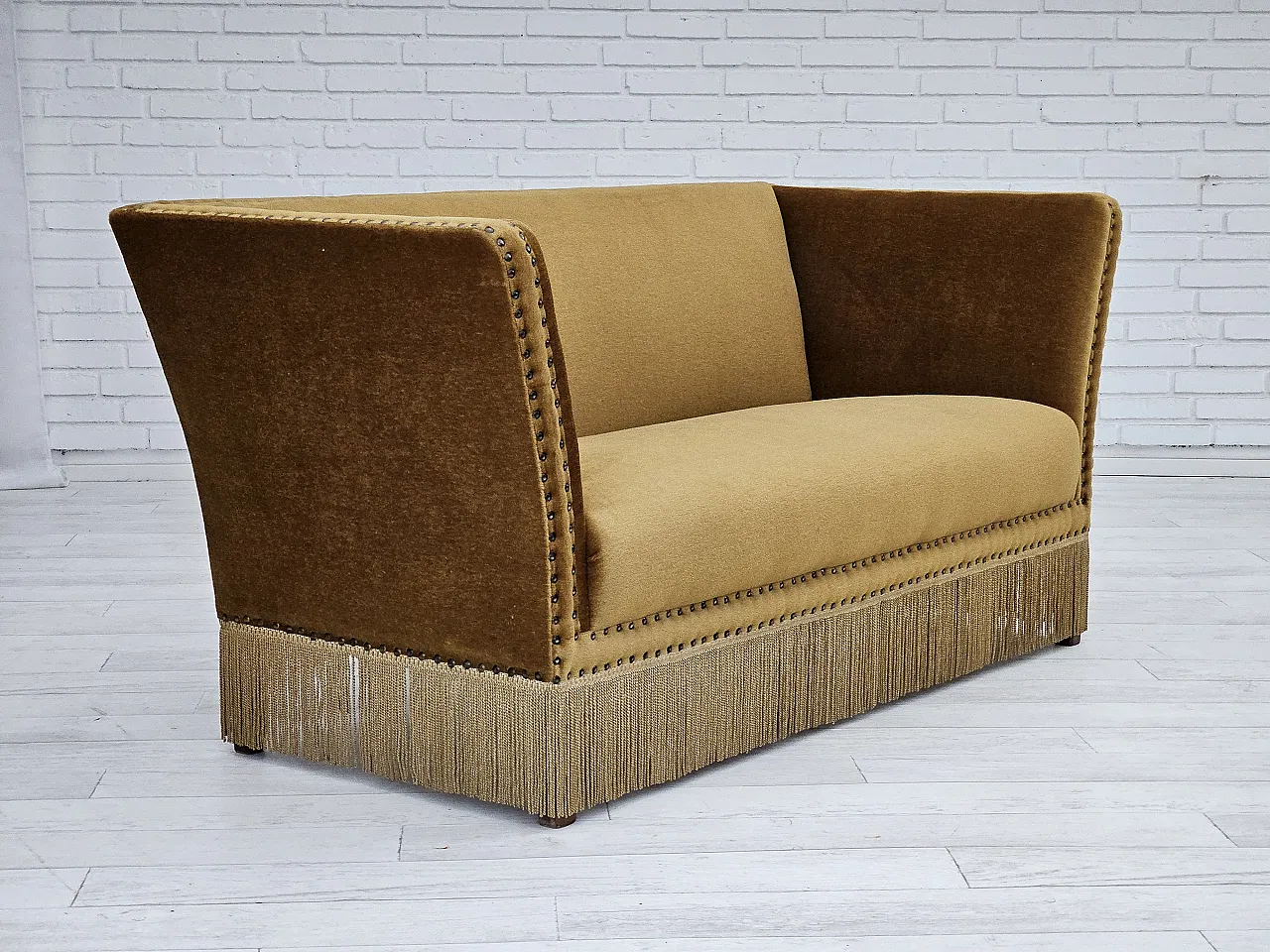 Danish 2 seater sofa velour, 1960s 4