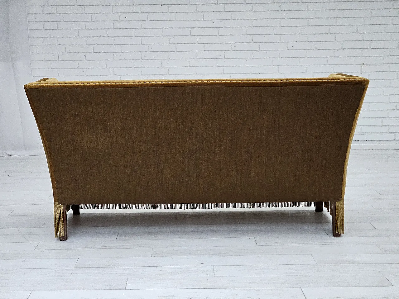 Danish 2 seater sofa velour, 1960s 9