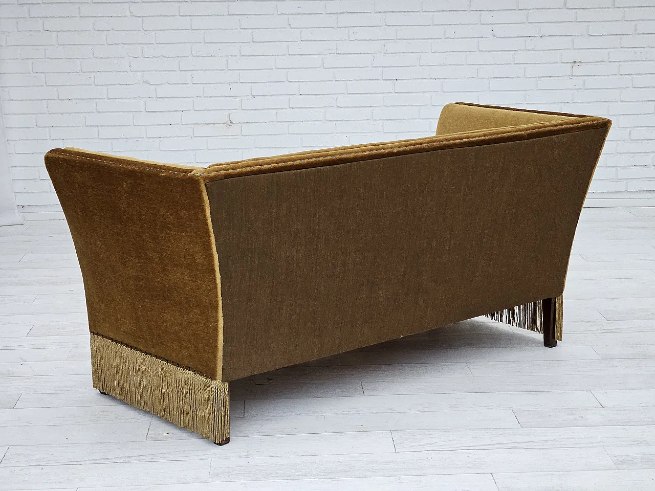 Danish 2 seater sofa velour, 1960s 10