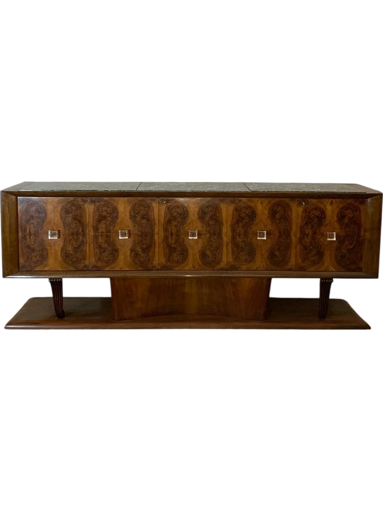 Sideboard in Walnut with Marble Top & Crystal Handles, 1940s 18