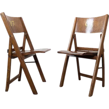 Pair of folding chairs by Thonet, 1930s