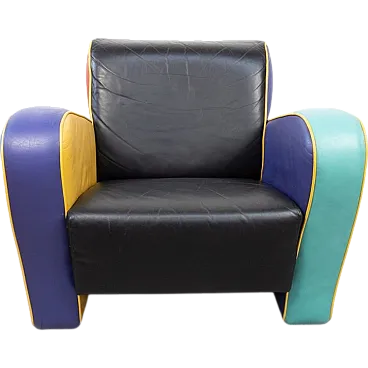 Postmodern multicolored armchair, 1980s