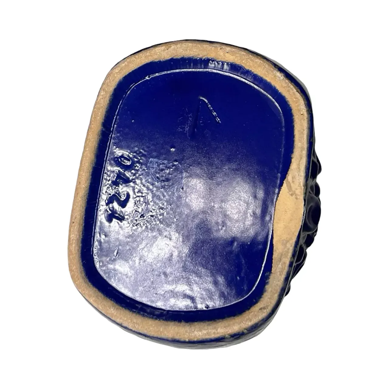 Vaso in ceramica blu cobalto, Strehla Keramik, anni '60 8