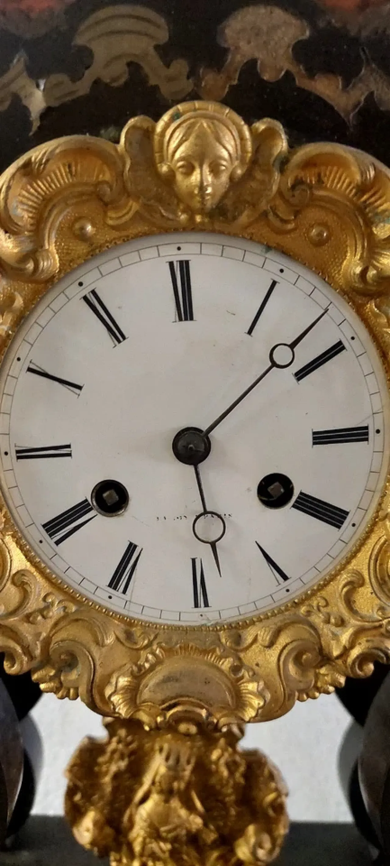 Napoleon III temple clock in wood, brass and bronze, 19th century 2