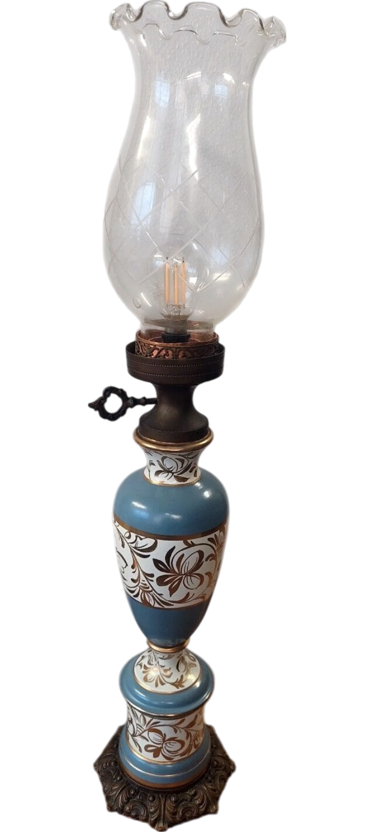 Ceramic, glass and metal lamp, early 20th century 11