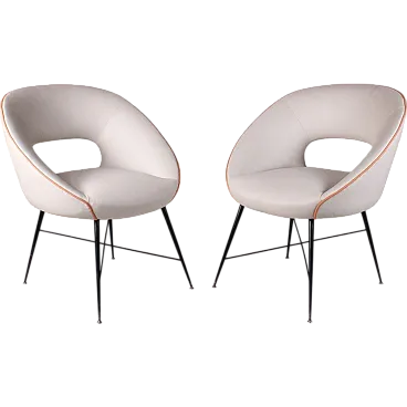 Pair of armchairs by Silvio Cavatorta, 1950s