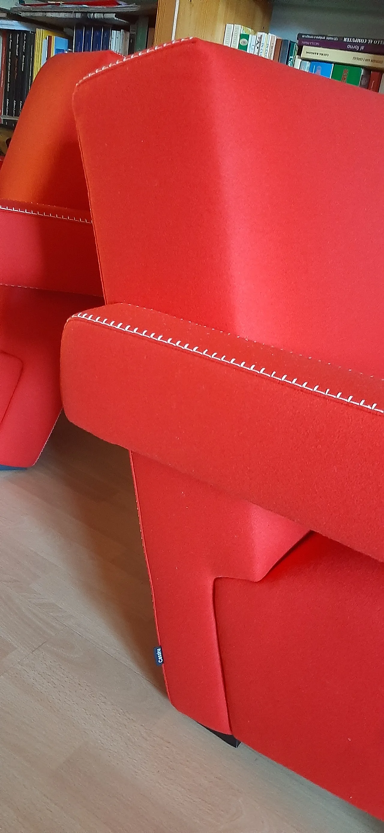 Pair of armchairs Utrecht by Cassina red wool, 2000 42