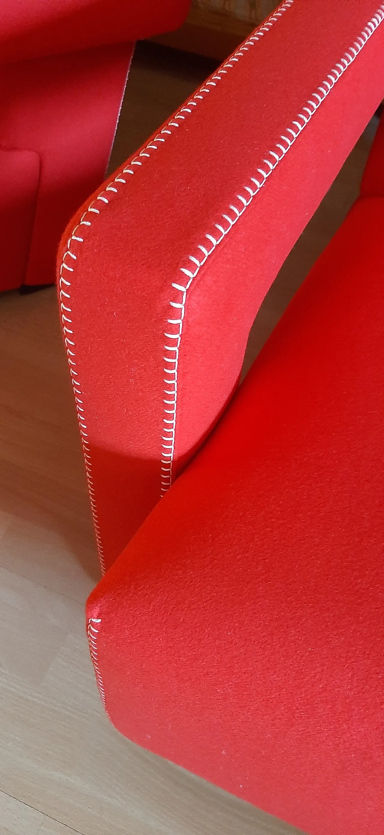 Pair of armchairs Utrecht by Cassina red wool, 2000 50