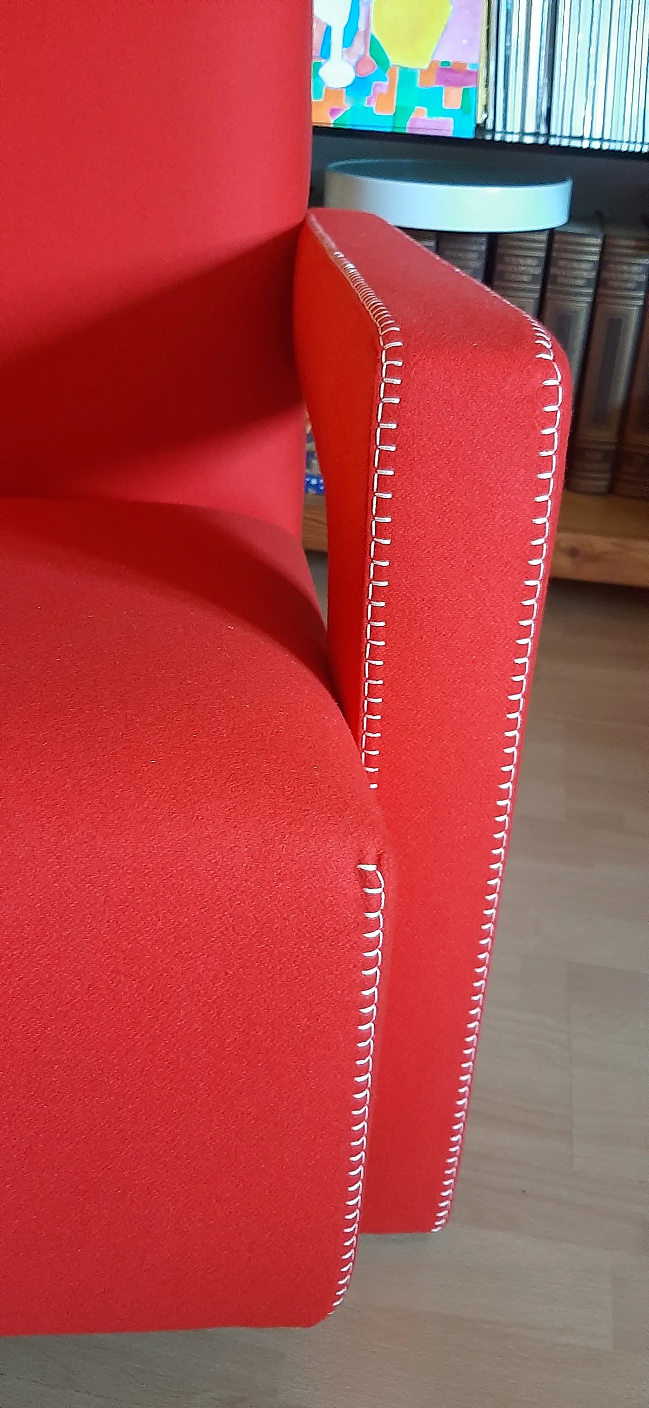 Pair of armchairs Utrecht by Cassina red wool, 2000 82