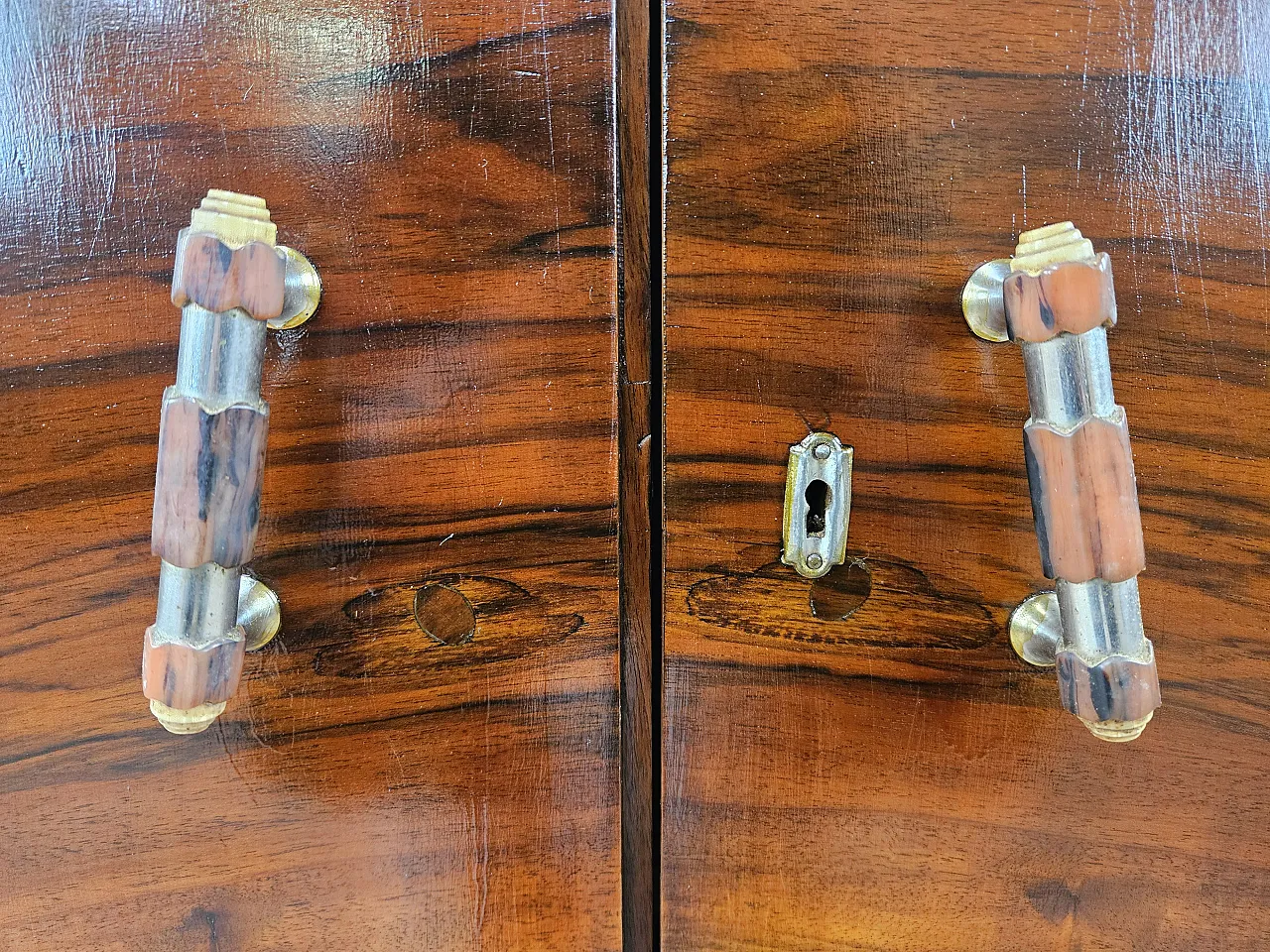 Sideboard Art Decò in Cuban mahogany, 30s 10