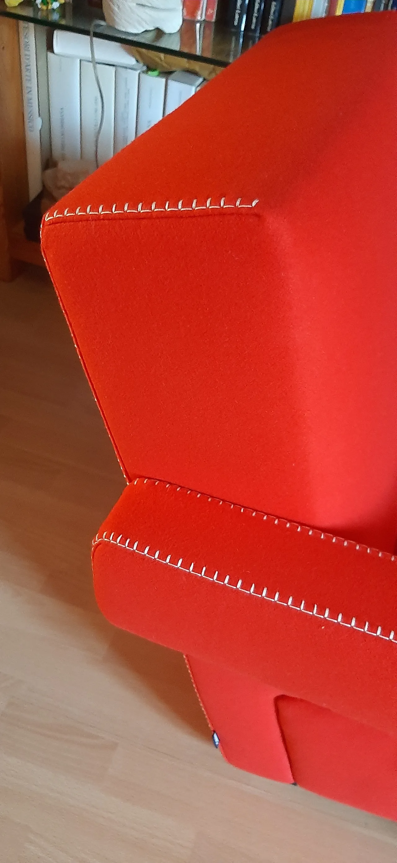 Pair of armchairs Utrecht by Cassina red wool, 2000 86