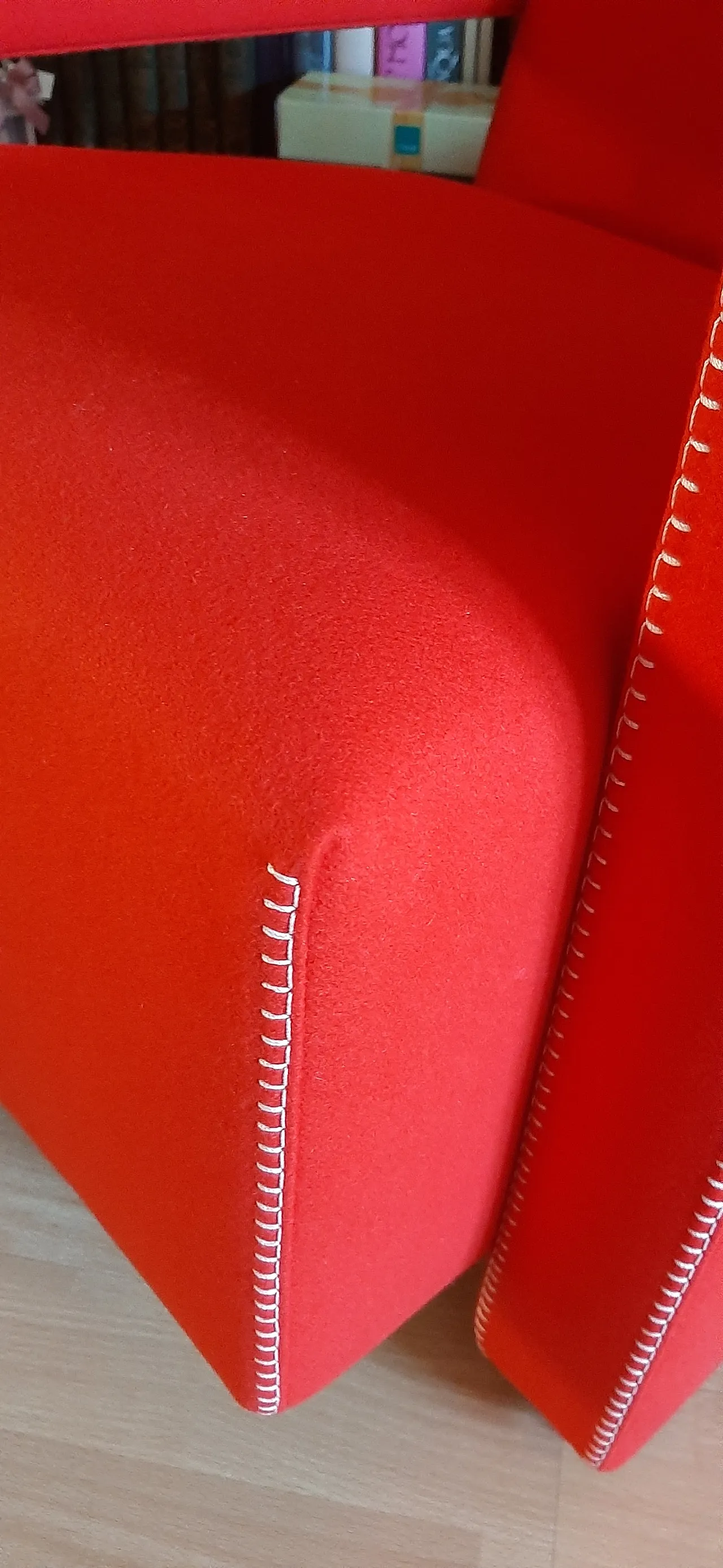 Cassina 637 Utrecht armchair in red wool, 2000 19