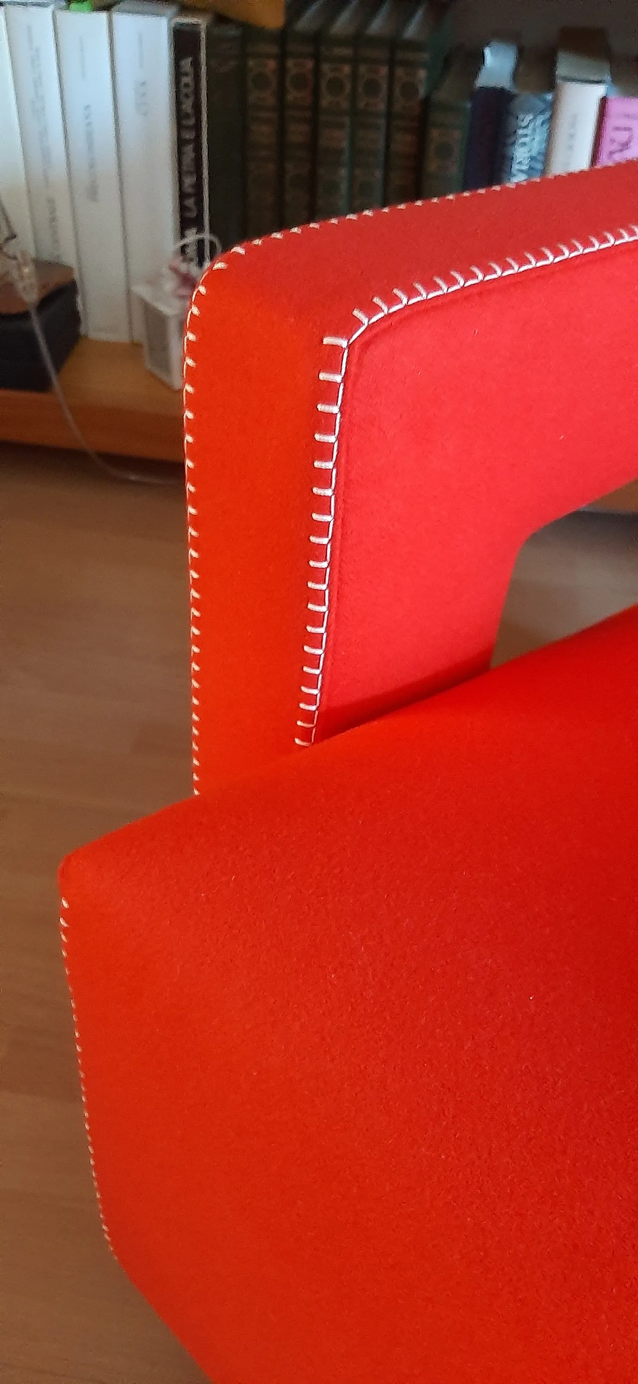 Cassina 637 Utrecht armchair in red wool, 2000 20