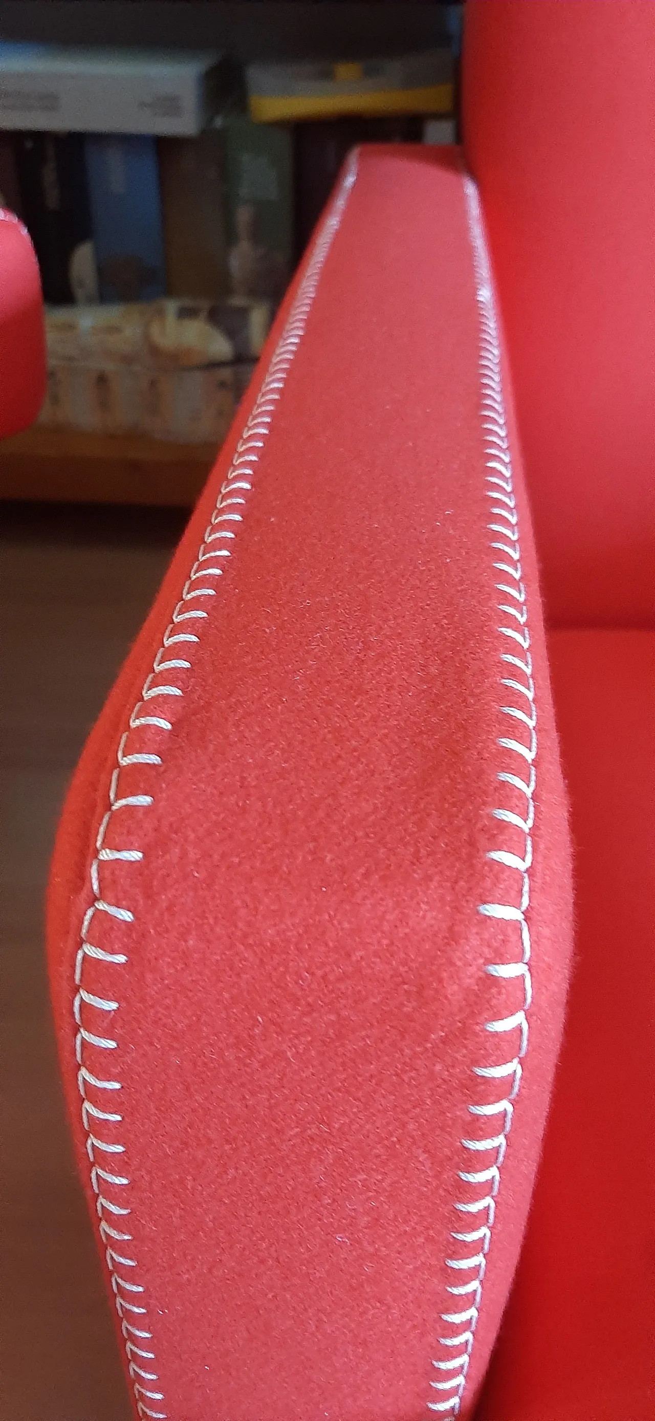 Cassina 637 Utrecht armchair in red wool, 2000 30