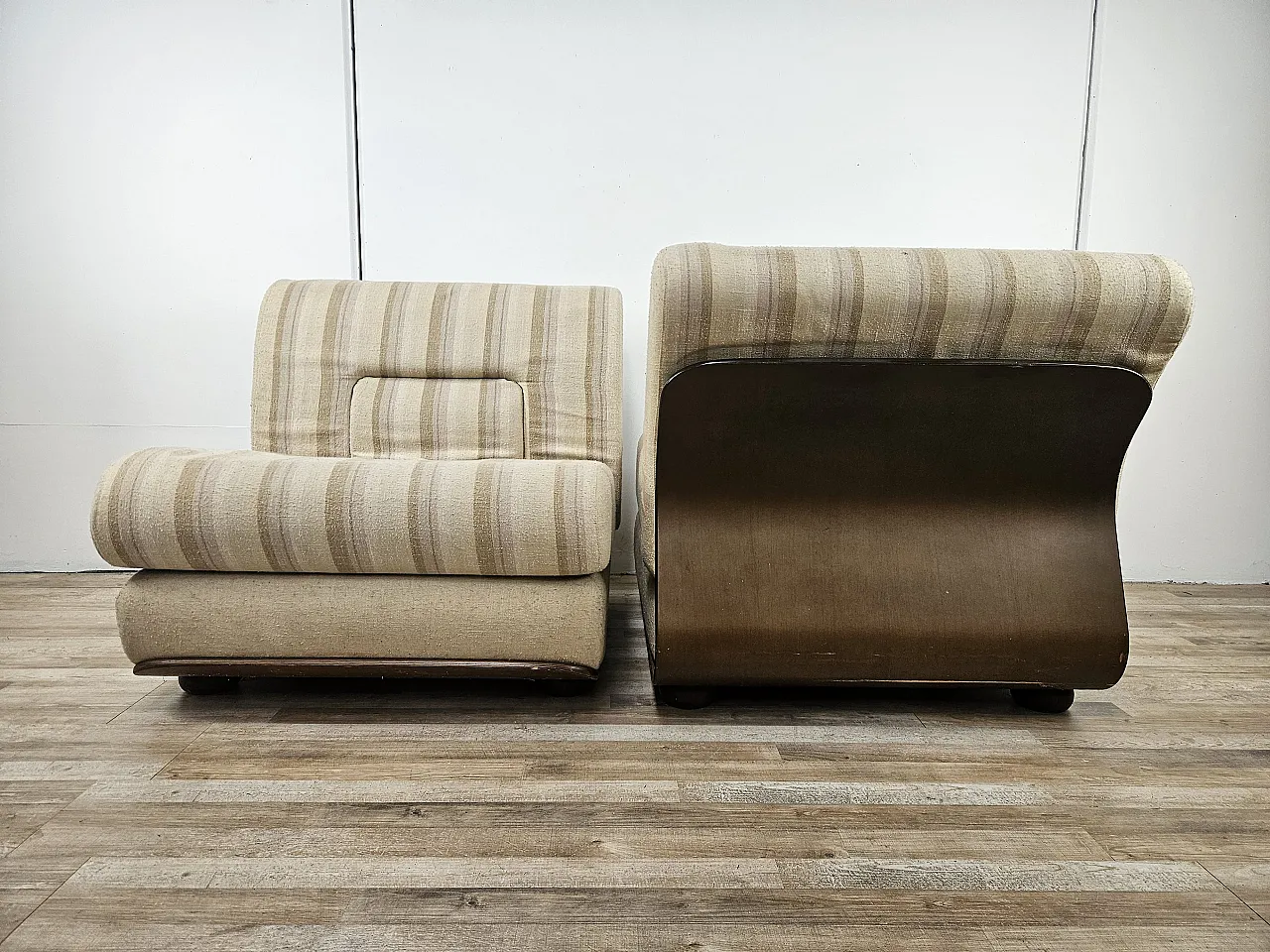 Armchairs Mid Century in wood, 1970s 3