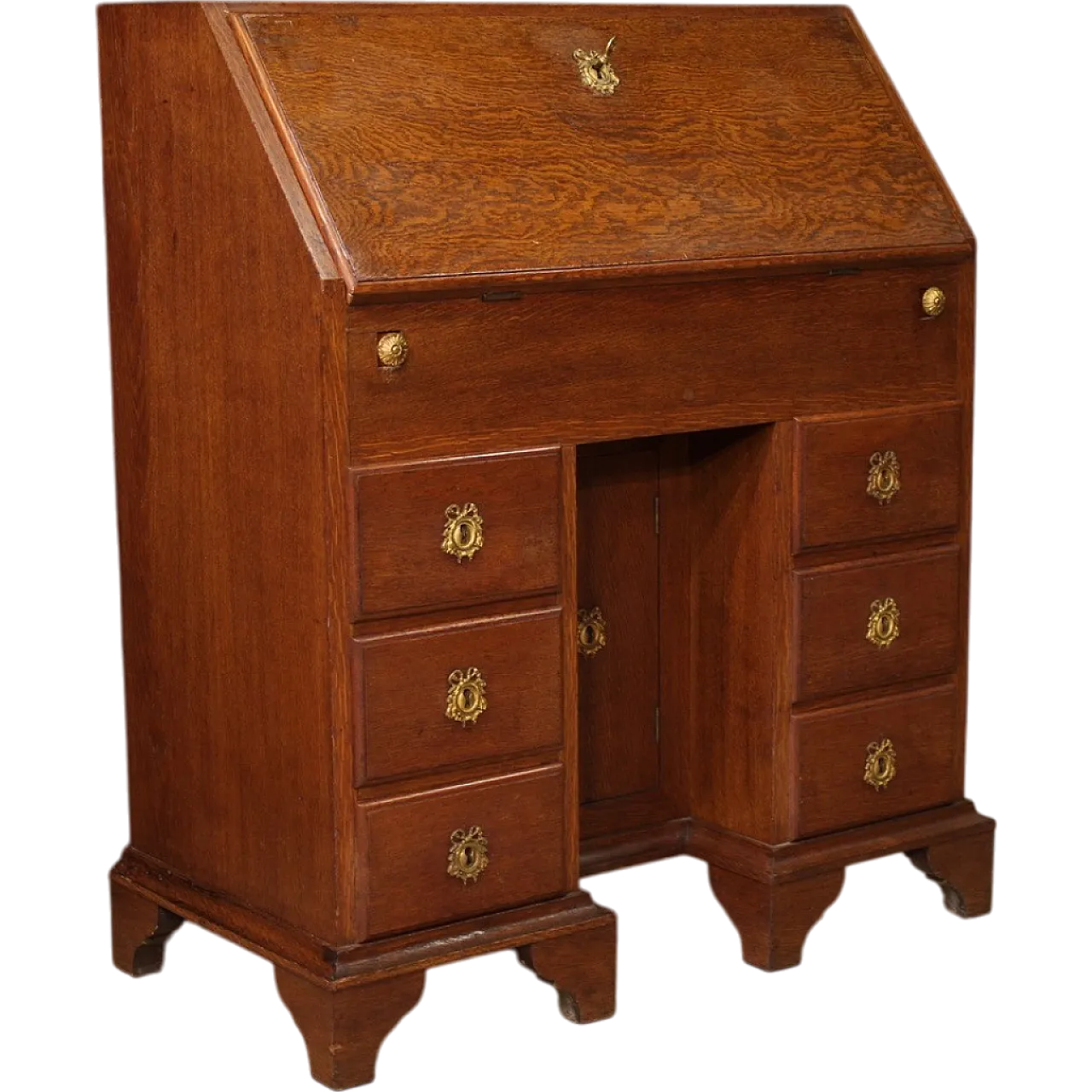 Dutch flap desk in oak, 20th century 13