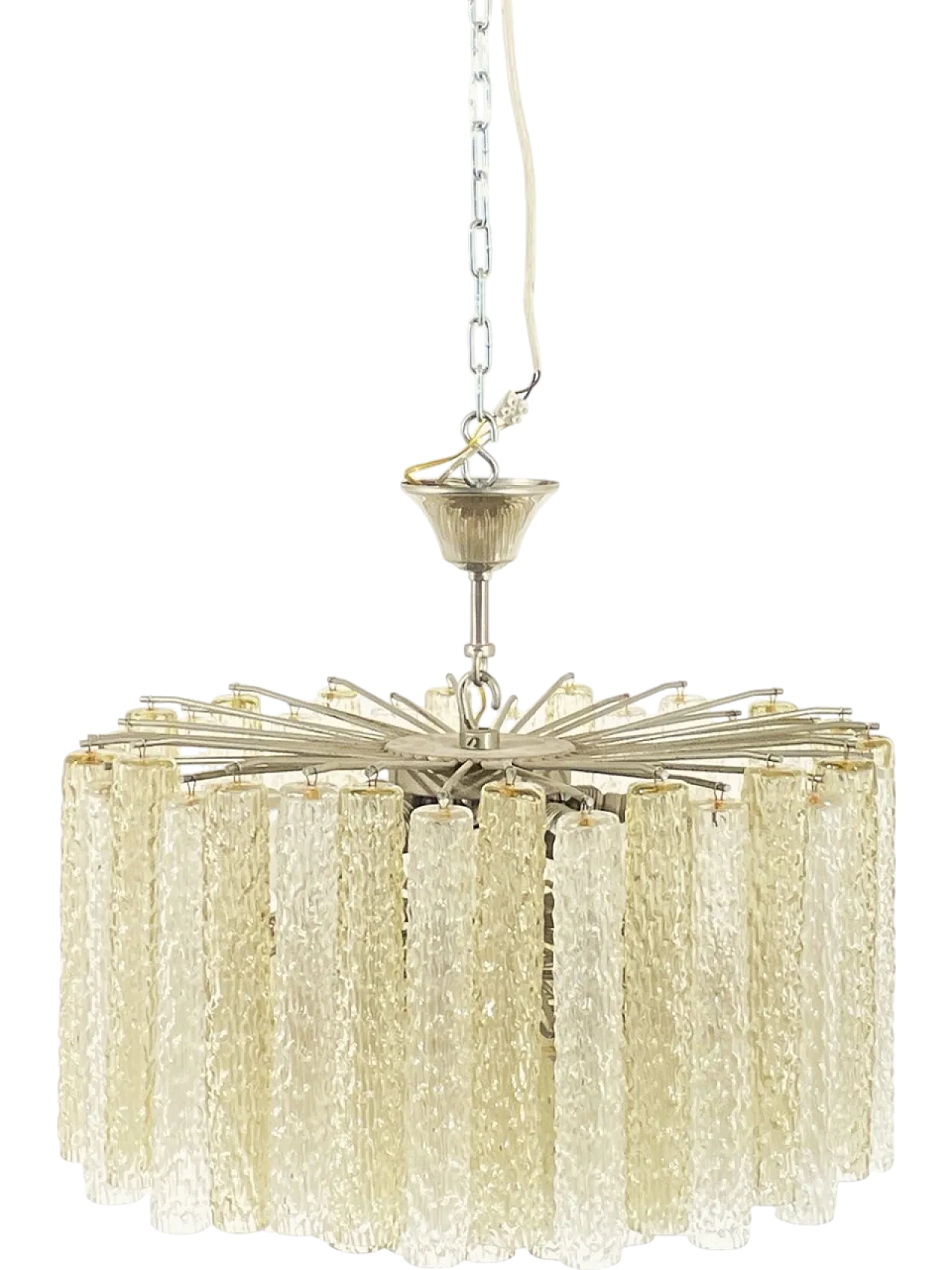 Venini Chandelier Series 'Bricole' White and Ambra, 1960s 13