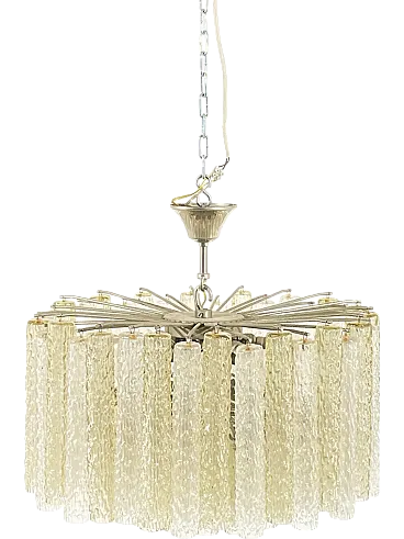 Venini Chandelier Series 'Bricole' White and Ambra, 1960s