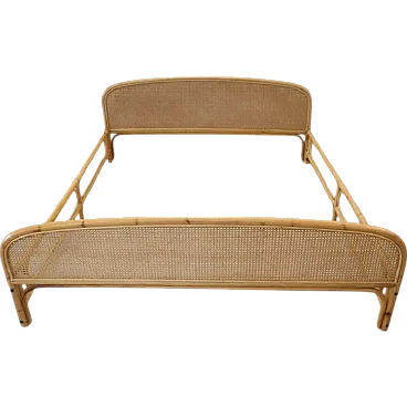 Double bed in wicker, 80s