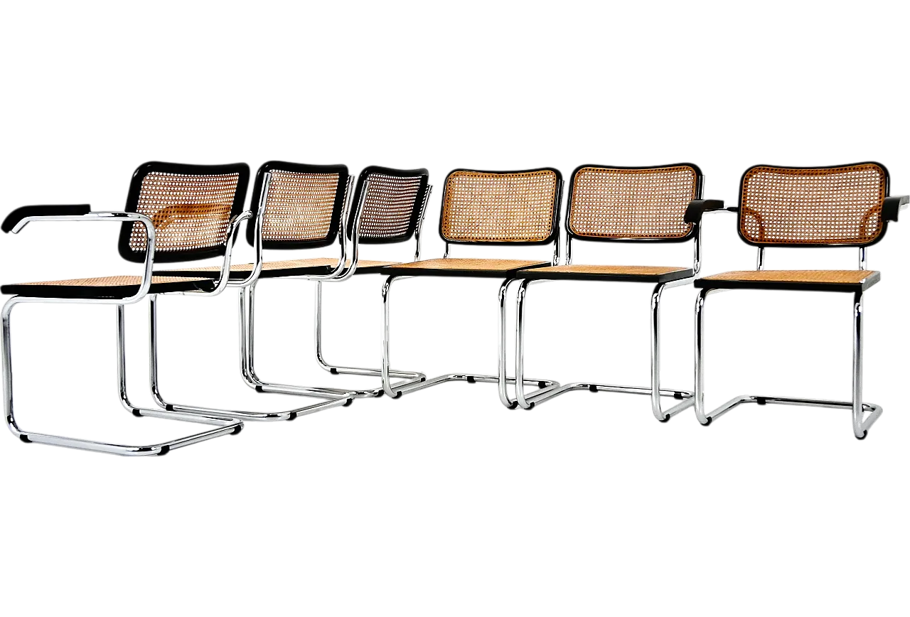 6 dining chairs style B32 by Marcel Breuer, 70s 11