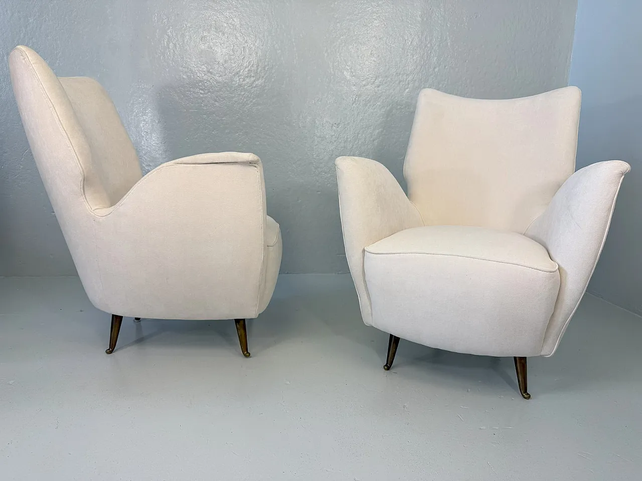 Swan Bedroom Armchairs from ISA Bergamo, 1950s, Set of 2 1