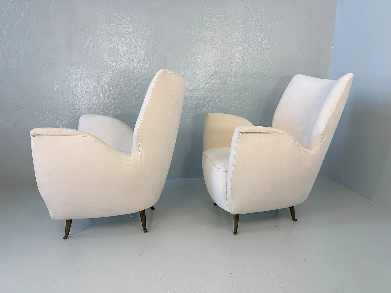 Swan Bedroom Armchairs from ISA Bergamo, 1950s, Set of 2 3