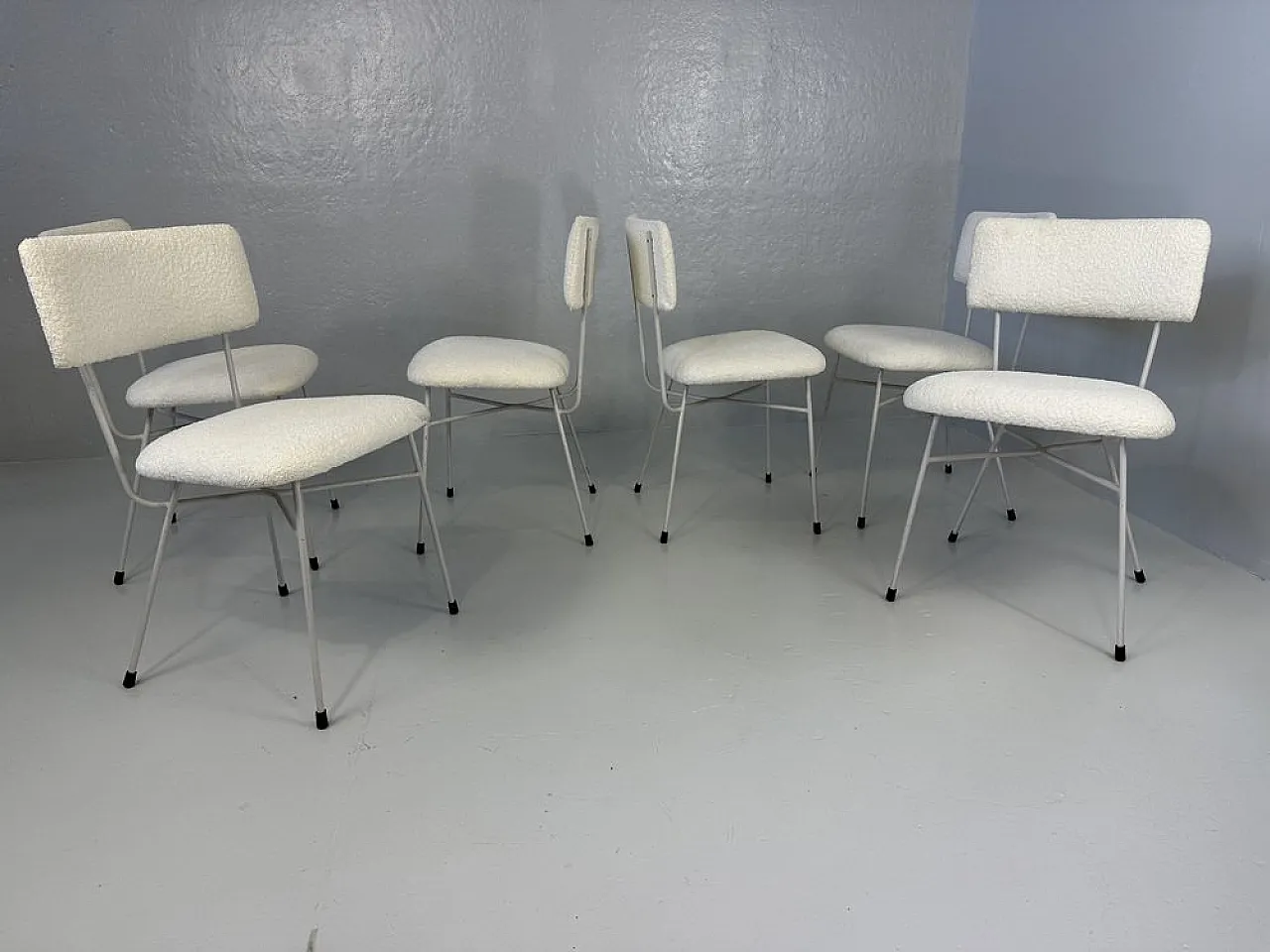 Iron Chairs attributed to Studio BBPR, 1950s, Set of 6 6