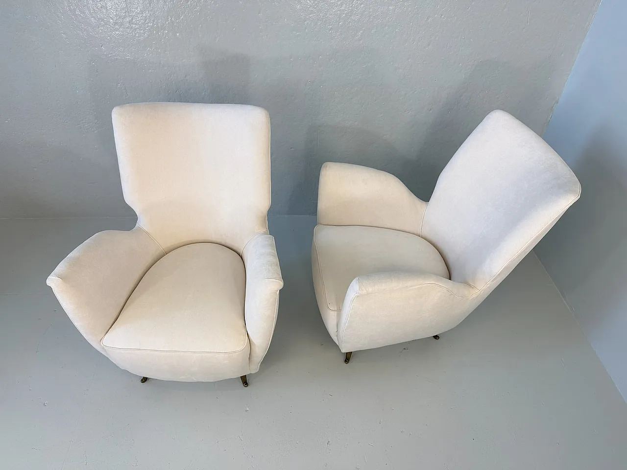 Swan Bedroom Armchairs from ISA Bergamo, 1950s, Set of 2 7