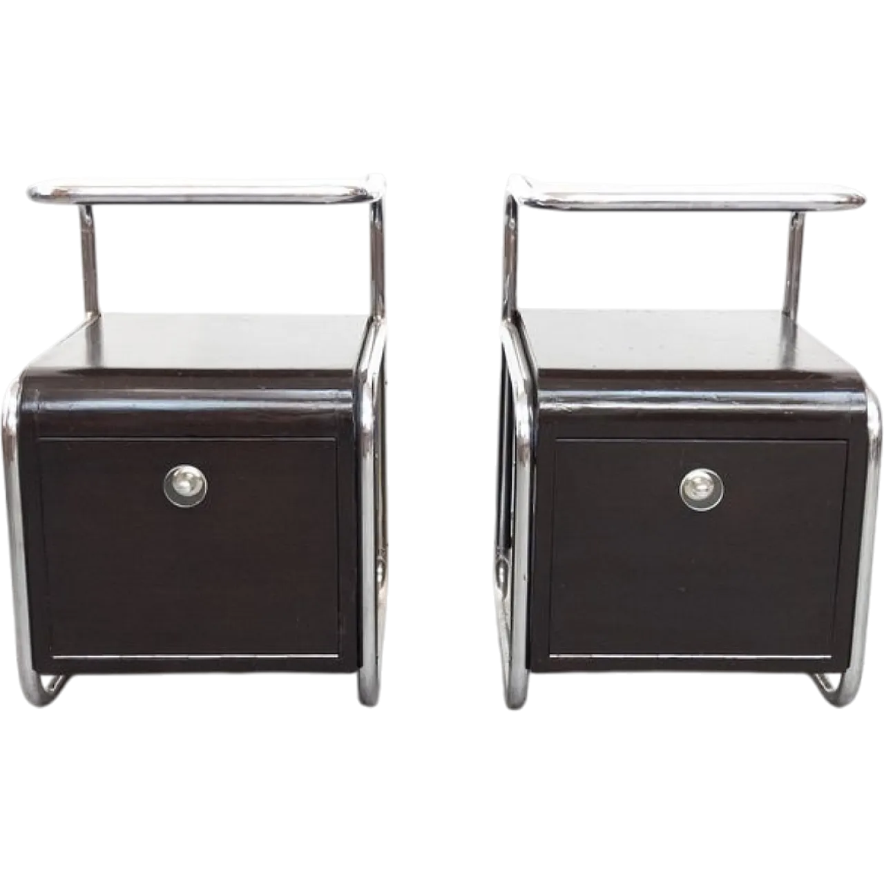 Pair of Bauhaus nightstands by Mücke Melder, 1930s 21