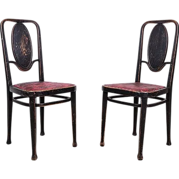 Pair of chairs No. 414 by Marcel Kammerer for Thonet, mid-19th century