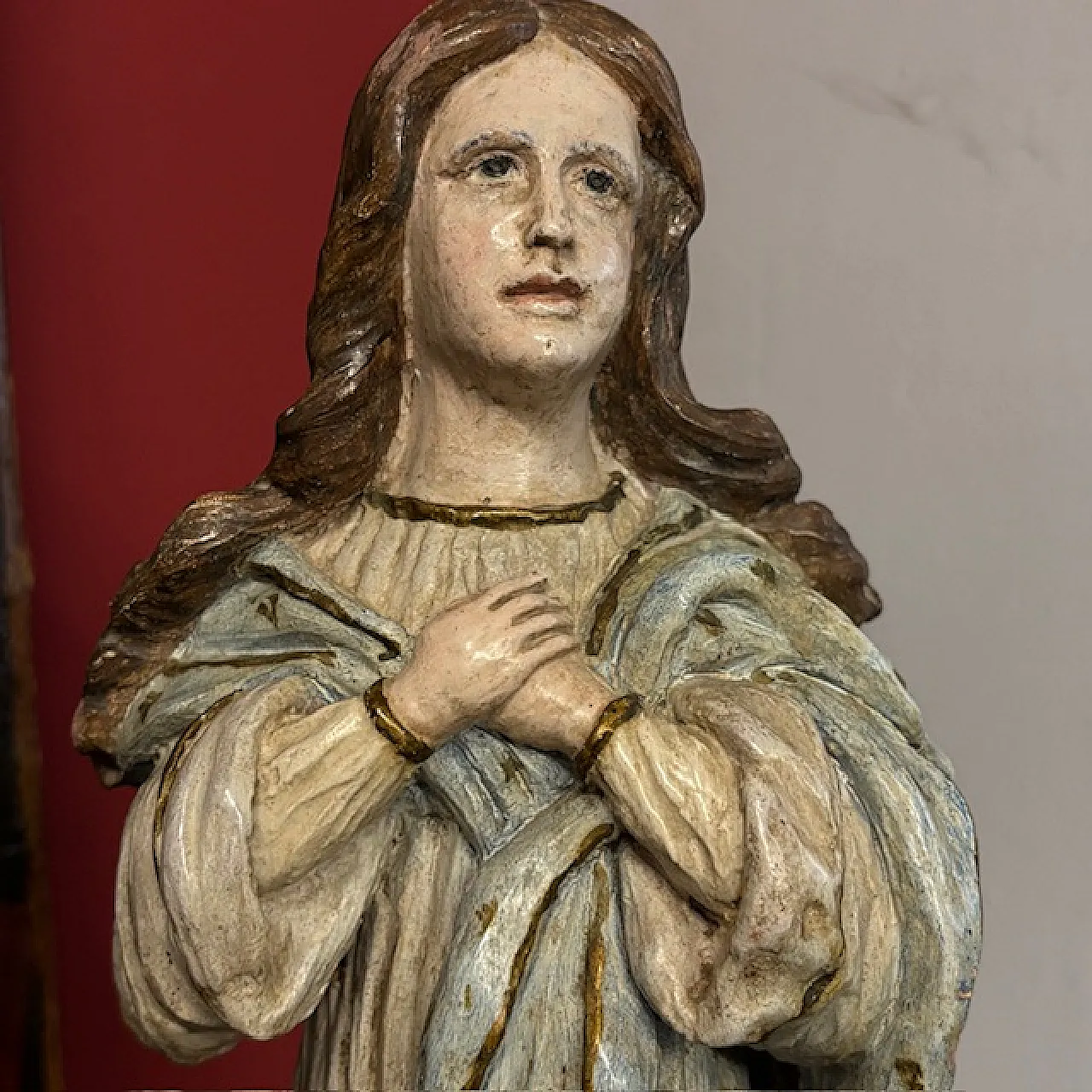 Terracotta sculpture painted Madonna Immacolata, 1827 12