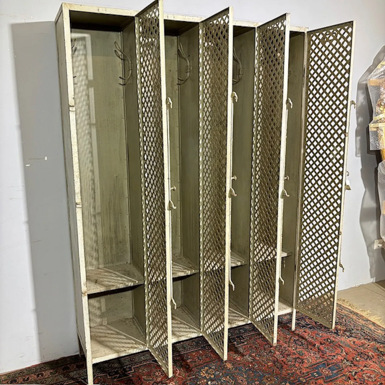 White iron changing room wardrobe industrial style, 1930 17