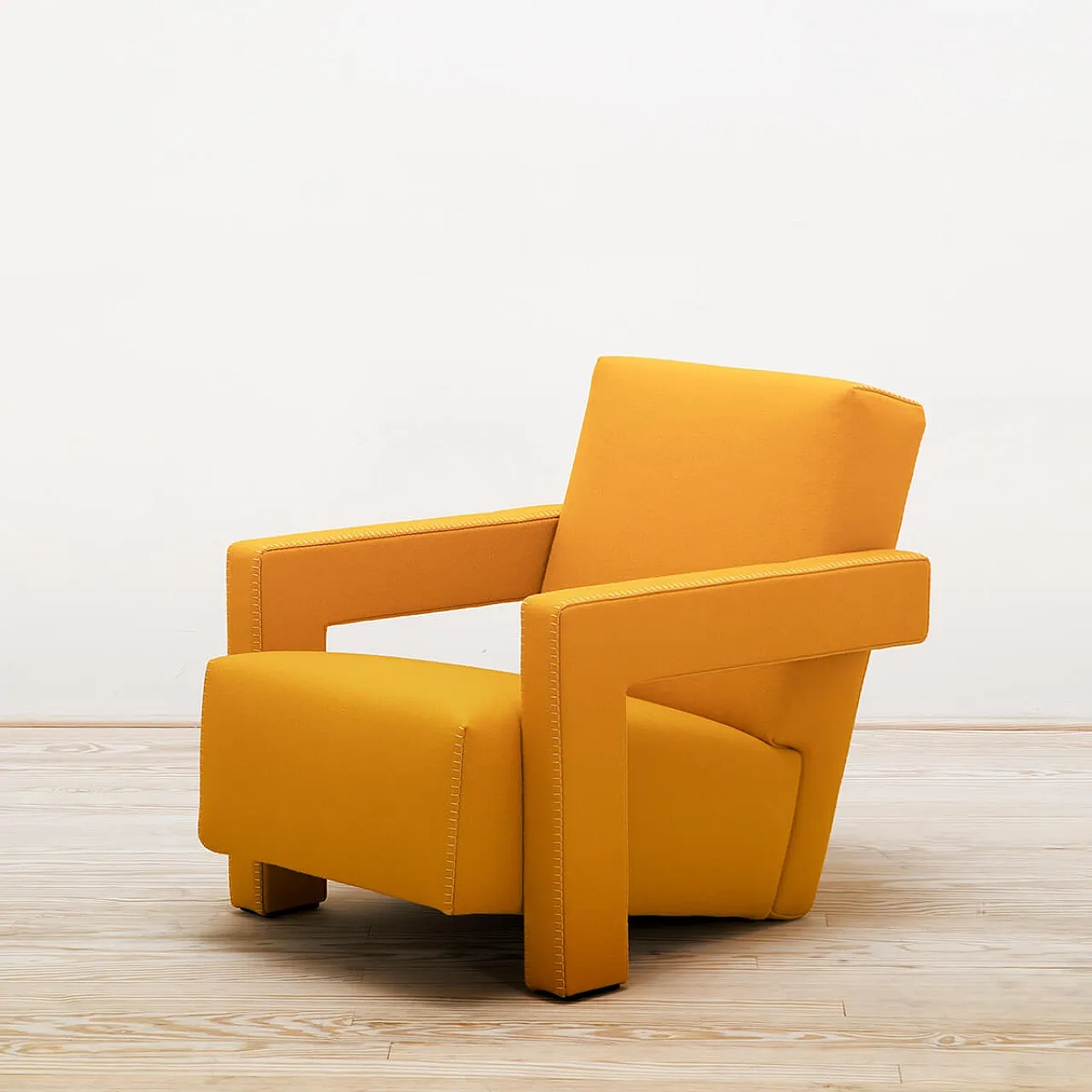 Cassina 637 Utrecht in yellow wool, 2000 6