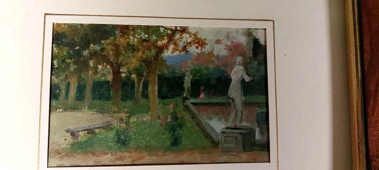 Garden of Villa Toscana, oil on panel, early 20th century 2