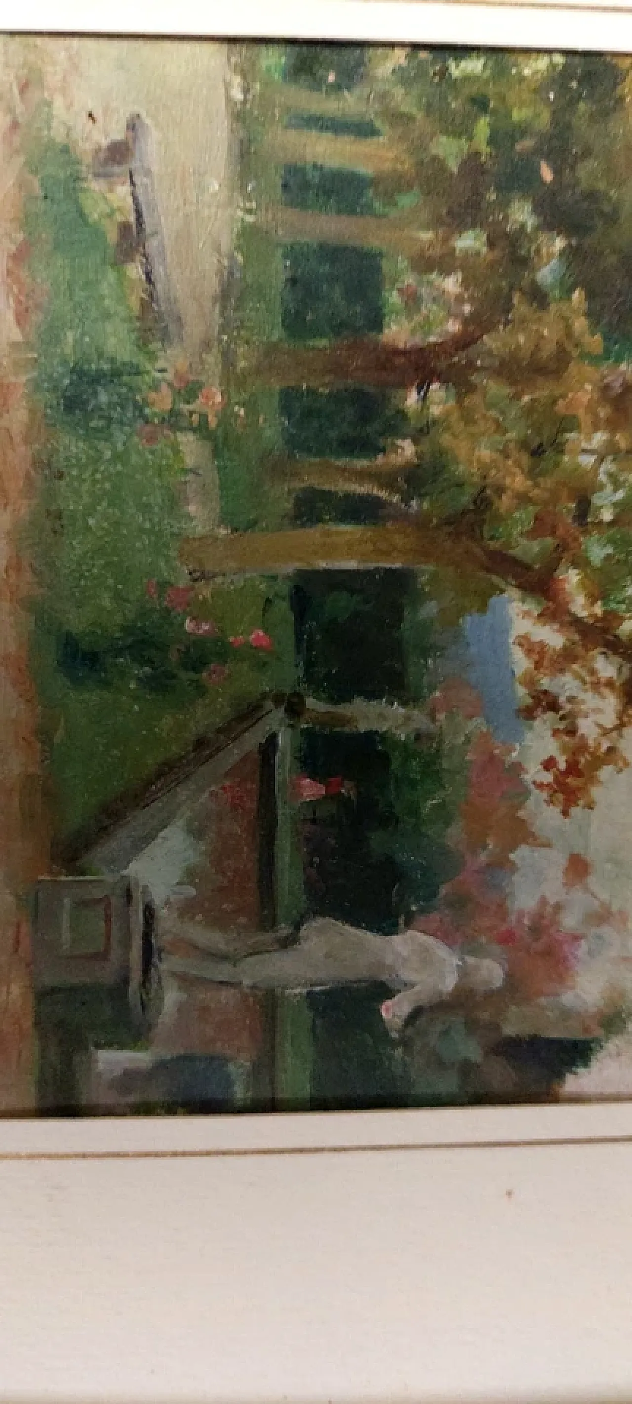 Garden of Villa Toscana, oil on panel, early 20th century 4